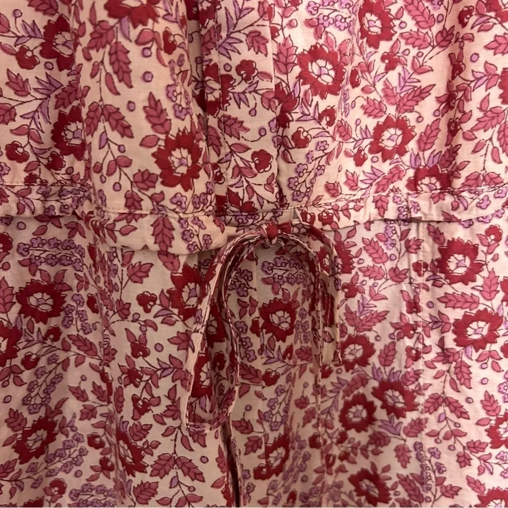 Faherty Adella Floral Pink Sleeveless Racerback Jumpsuit SIZE SMALL